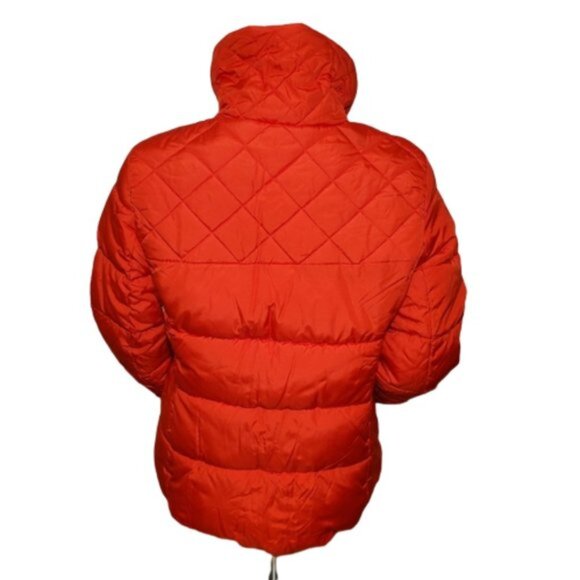 Old Navy Puffer Jacket Women Long Sleeve Full Zip Pocket Red - Picture 4 of 5